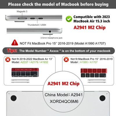 TechProtectus Hard-Shell Case/Keyboard Cover for Apple 15" Macbook Air 2023 M2, Clear (TP-CYCL-MA15M2)