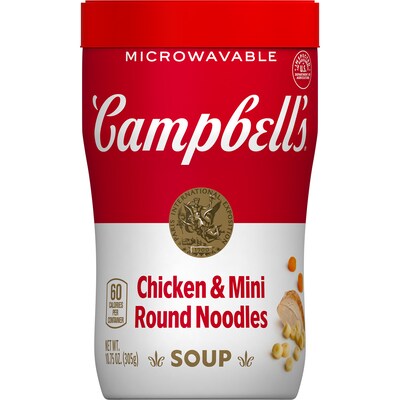 Campbell's Soup on the Go Chicken with Mini Noodles, 10.75oz Cup, 8/Box (351-00007)