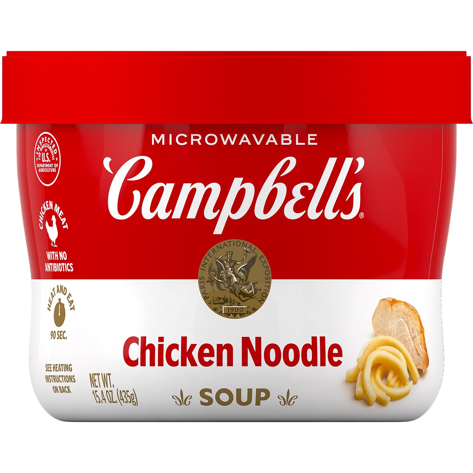Campbells R&W Chicken Noodle Soup, 15.4oz Bowl, 8/Box (351-00010)