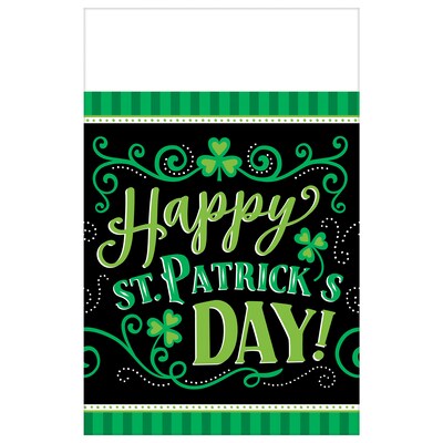 Amscan St. Patricks Day Clover Me Lucky Plastic Tablecover, 3 Tablecovers/Pack, 2/Pack (571906)