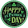 Amscan St. Patricks Day Clover Me Lucky Round Paper Plates, 9 Diameter, 60/Pack (751906)