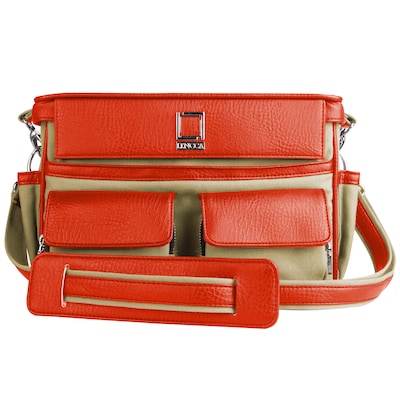 Lencca DSLR Camera Organizer with Padded Divider, Beige Orange (CAMLEA572)