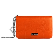 Lencca Universal Cellphone Cross body Bag Clutch wallet, Orange Tan (LENLEA104)