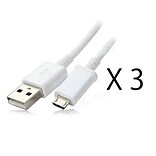 SumacLife Micro USB Charging Cable - 3 FT, 3 Pack , White (PT_000001106)
