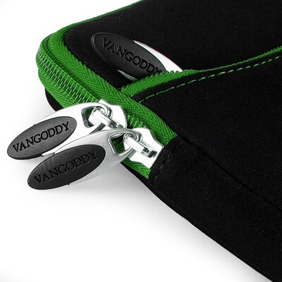 Vangoddy Neoprene Slim Tablet Sleeve Fits 7 Inch Tablet, Black Green (RDYLEA674)