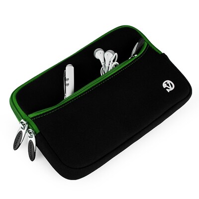 Vangoddy Neoprene Slim Tablet Sleeve Fits 7 Inch Tablet, Black Green (RDYLEA674)