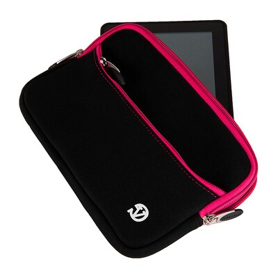 Vangoddy Neoprene Slim Tablet Sleeve Fits 7 Inch Tablet, Black Pink (RDYLEA673)