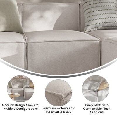 Flash Furniture Bridgetown Fabric Modular Armless Center Sectional Seat, Cream (ISIT2231MCCRM)