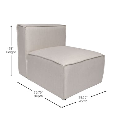 Flash Furniture Bridgetown Fabric Modular Armless Center Sectional Seat, Cream (ISIT2231MCCRM)