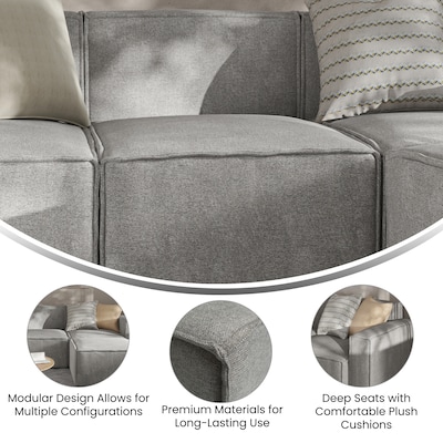 Flash Furniture Bridgetown Fabric Modular Armless Center Sectional Seat, Gray (ISIT2231MCGRY)