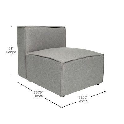 Flash Furniture Bridgetown Fabric Modular Armless Center Sectional Seat, Gray (ISIT2231MCGRY)