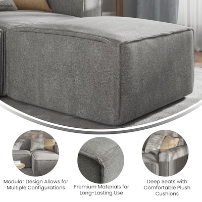 Flash Furniture Bridgetown Fabric Modular Sectional Ottoman Seat, Gray (ISIT2231OTGRY)