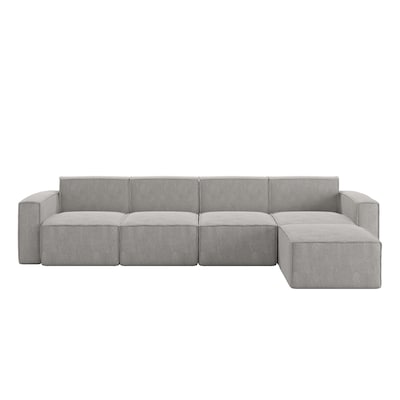 Flash Furniture Bridgetown Fabric Modular Sectional Sofa, Gray, 5-Pieces (ISIT22315SECGRY)