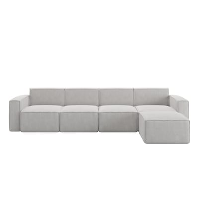 Flash Furniture Bridgetown Fabric Modular Sectional Sofa, Cream, 5-Pieces (ISIT22315SECCRM)
