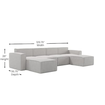 Flash Furniture Bridgetown Fabric Modular Sectional Sofa, Cream, 6-Pieces (ISIT22316SECCRM)