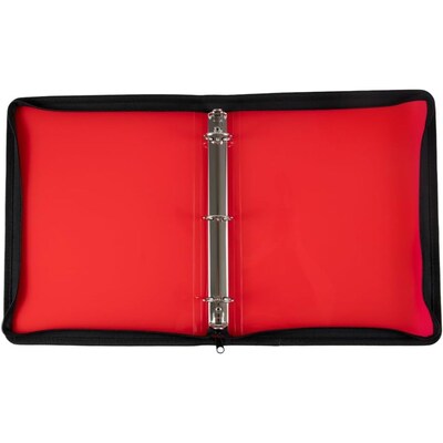 JAM PAPER Zipper 1/2 3-Ring Binder, Red (400738571)