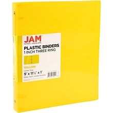 JAM PAPER 1 3-Ring Binder, Yellow (PB75239YE)