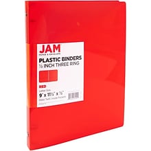 JAM Paper 1/2 3-Ring Binder, Red (PB75237RE)