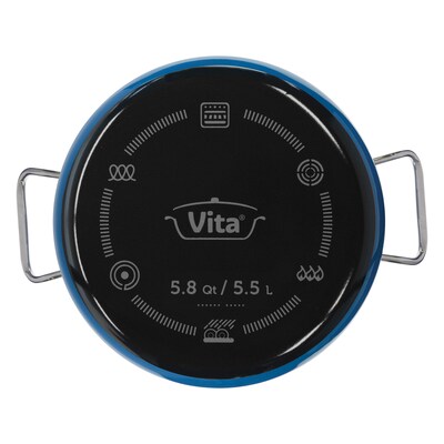 Vita Enamel on Steel 6-Qt. Covered Dutch Oven, Blue (68905)