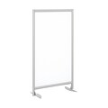 Bush Business Furniture Freestanding White Board Privacy Panel with Stationary Base, White, Installed (PSP335WHKFA)