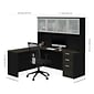 Bestar® Pro-Concept Plus L-Desk with Hutch in Deep Grey & Black (11088732)