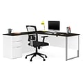 Bestar Pro-Concept Plus L-Desk with Metal Leg in White & Deep Grey (11089117)