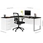 Bestar Pro-Concept Plus L-Desk with Metal Leg in White & Deep Grey (11089117)