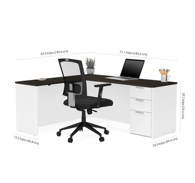 Bestar Pro-Concept Plus L-Desk in White & Deep Grey (11088517)