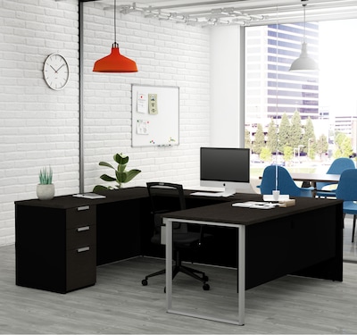 Bestar Pro-Concept Plus U-Desk in Deep Grey & Black (11088832)