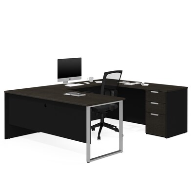 Bestar Pro-Concept Plus U-Desk in Deep Grey & Black (11088832)