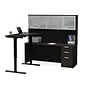 Bestar® Pro-Concept Plus Ht Adj. L-Desk with Frost Glass Dr Hutch (11089732)