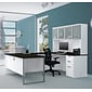 Bestar® Pro-Concept Plus U-Desk with Frosted Glass Door Hutch (11089017)