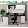 Bestar Pro-Concept Plus L-Desk with Hutch in White & Deep Grey (11088617)
