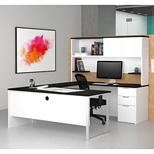 Bestar® Pro-Concept Plus U-Desk with Hutch in White & Deep Grey (11088917)