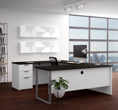 Bestar® Pro-Concept Plus U-Desk in White & Deep Grey (11088817)