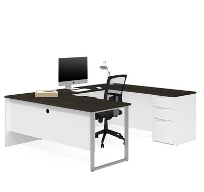 Bestar® Pro-Concept Plus U-Desk in White & Deep Grey (11088817)