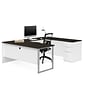 Bestar® Pro-Concept Plus U-Desk in White & Deep Grey (11088817)