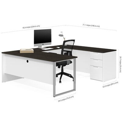 Bestar® Pro-Concept Plus U-Desk in White & Deep Grey (11088817)