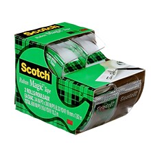 Scotch Magic Invisible Clear Tape Refill, 0.75 x 8.3 yds., 1Core, 2 Rolls/Pack (2105)