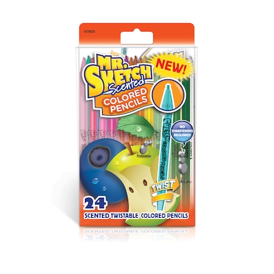 Mr. Sketch Scented Twistable Colored Pencils, Assorted Colors, 24 Count (1970620SAN)