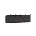 Flash Furniture Daly Wall Mounted Storage Rack with 5 Hooks, Black Wash, Solid Pine Wood (HGWASCR5BL