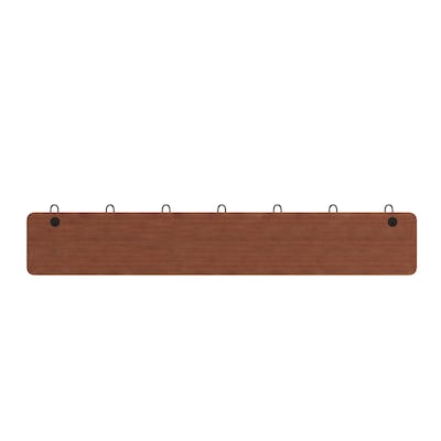 Flash Furniture Daly Wall Mounted Storage Rack with 7 Hooks, Brown, Solid Pine Wood (HGWASCR7BRN)