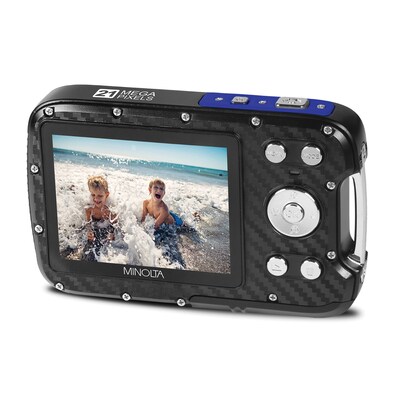 Minolta 21 MP/1080p Waterproof Digital Camera with 4x Digital Zoom, Blue (MN30WP-BL)