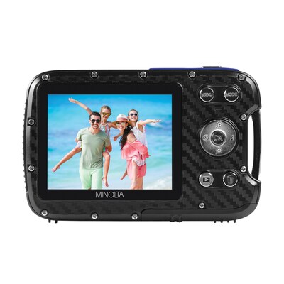 Minolta 21 MP/1080p Waterproof Digital Camera with 4x Digital Zoom, Blue (MN30WP-BL)