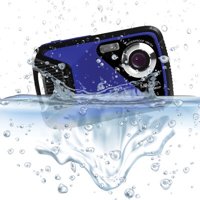 Minolta 21 MP/1080p Waterproof Digital Camera with 4x Digital Zoom, Blue (MN30WP-BL)