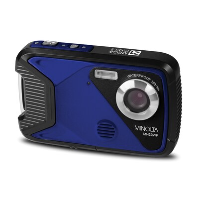 Minolta 21 MP/1080p Waterproof Digital Camera with 4x Digital Zoom, Blue (MN30WP-BL)