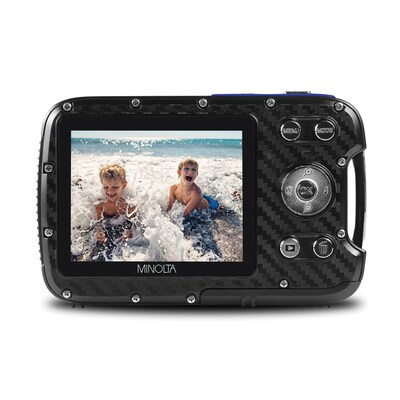 Minolta 21 MP/1080p Waterproof Digital Camera with 4x Digital Zoom, Blue (MN30WP-BL)