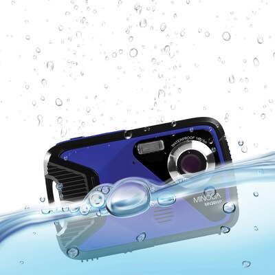 Minolta 21 MP/1080p Waterproof Digital Camera with 4x Digital Zoom, Blue (MN30WP-BL)