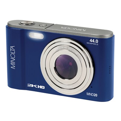 Minolta 44 MP/2.7K Quad HD Digital Camera with 16x Digital Zoom, Blue (MND20-BL)