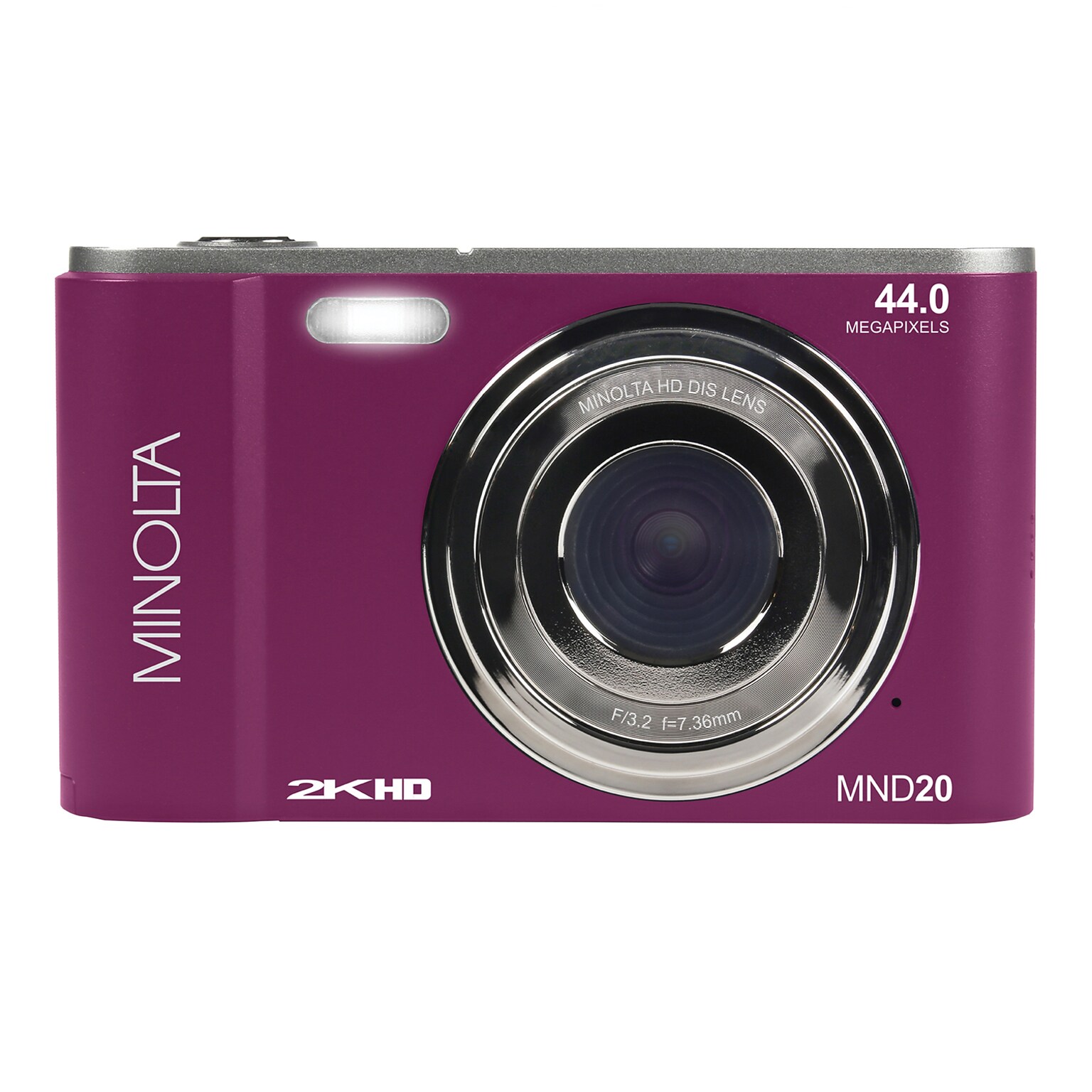 Minolta 44 MP/2.7K Quad HD Digital Camera with 16x Digital Zoom, Magenta (MND20-M)